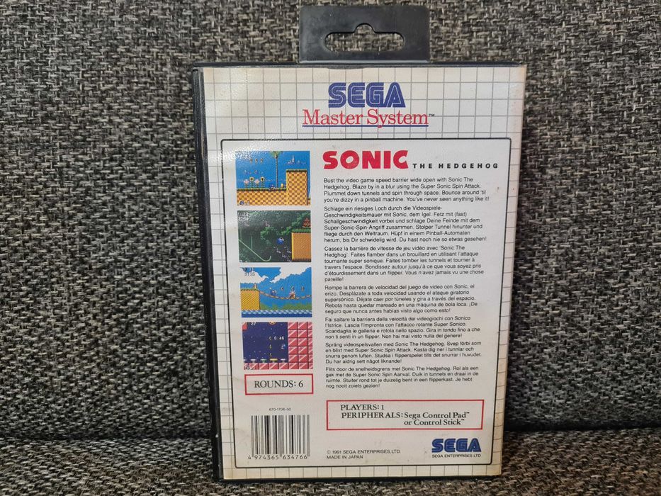Sonic The Hedgehog Sega Master System