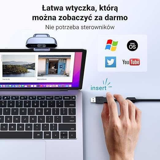 UGREEN Kamera Internetowa Full HD 1080P Mikrofon USB Streaming PC 699