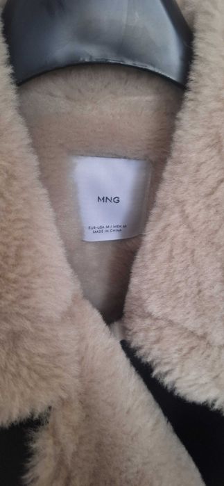 Kurtka kożuch mango biker skóra M zara