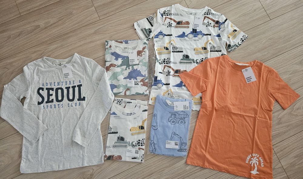 Nowe T-shirty H&M roz.134/140, 6szt