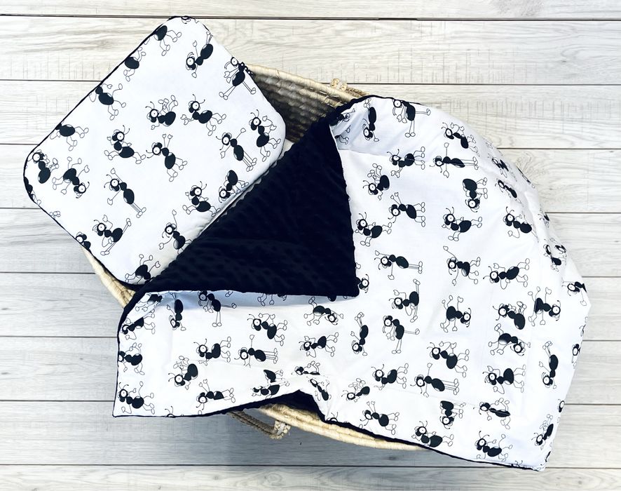 WYPRZEDAŻ Komplet minky do gondoli 80x60 kołderka