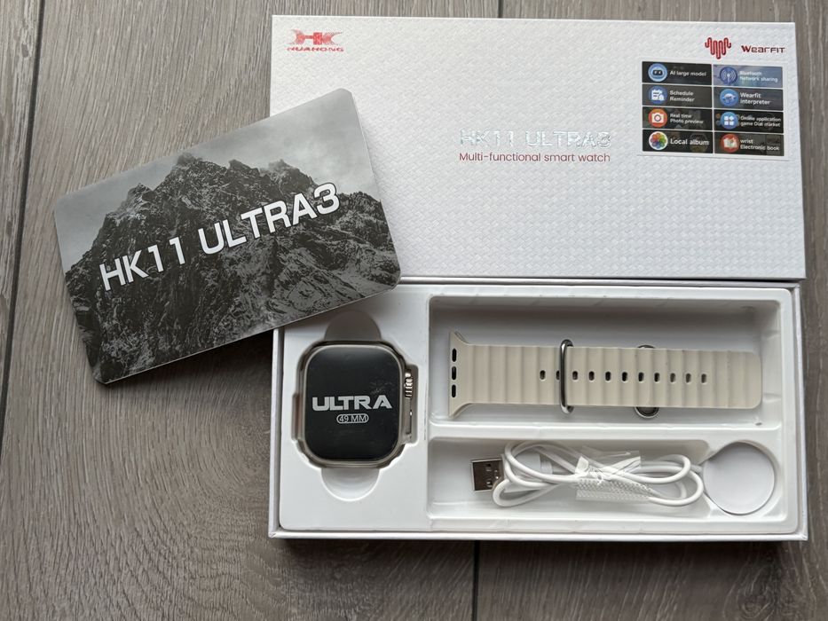 Smartwatch HK11 ULTRA 3 - Prawie jak AppleWatch 3 AMOLED 2.02" AI | Bluetooth Calling | Bateria 380 mAh | Model 2025 NOWY