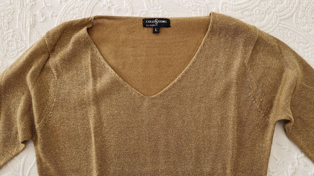Blusa dourada com brilho tamanho L