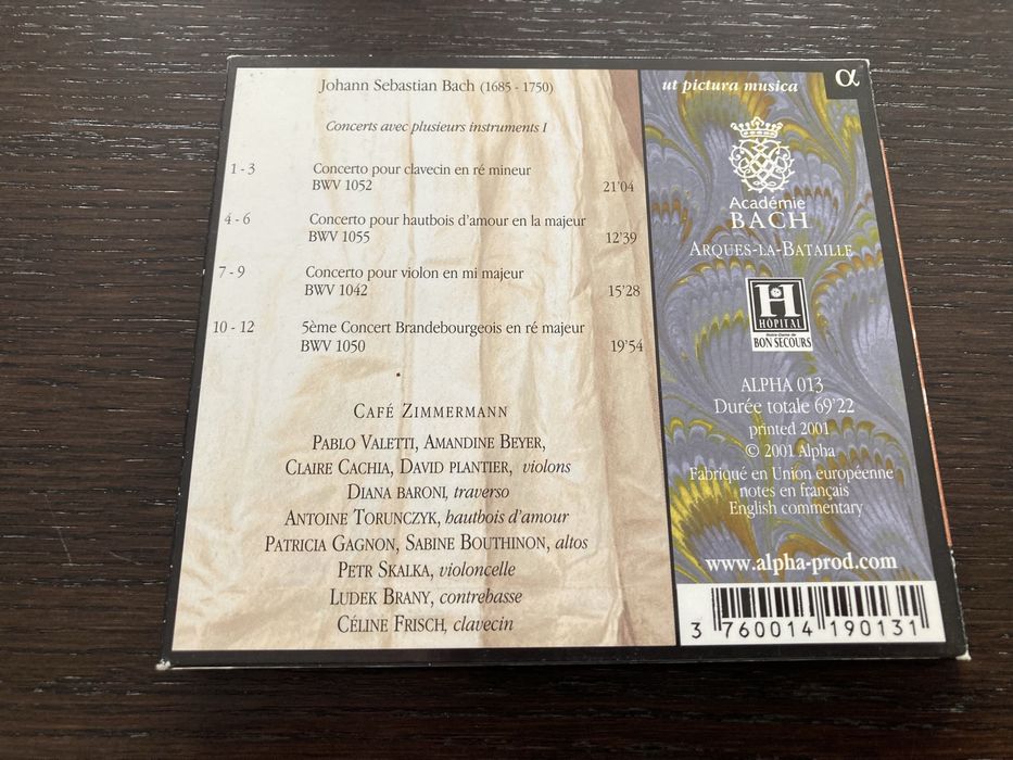 Concerts avec plusieurs… (J.S. Bach) - Cafe Zimmermann (CD)