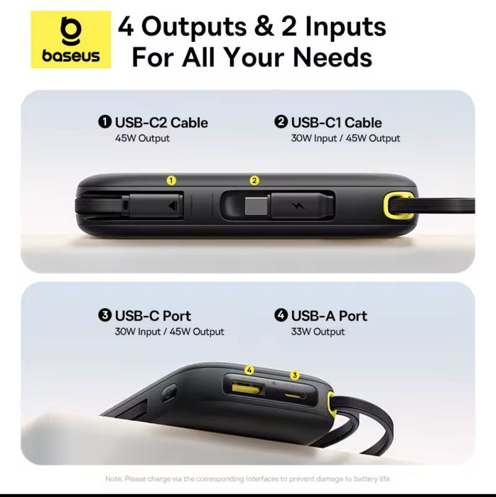 Повербанк  Baseus QPow 3 Enerfill 20000mAh 45W Новинка  2025