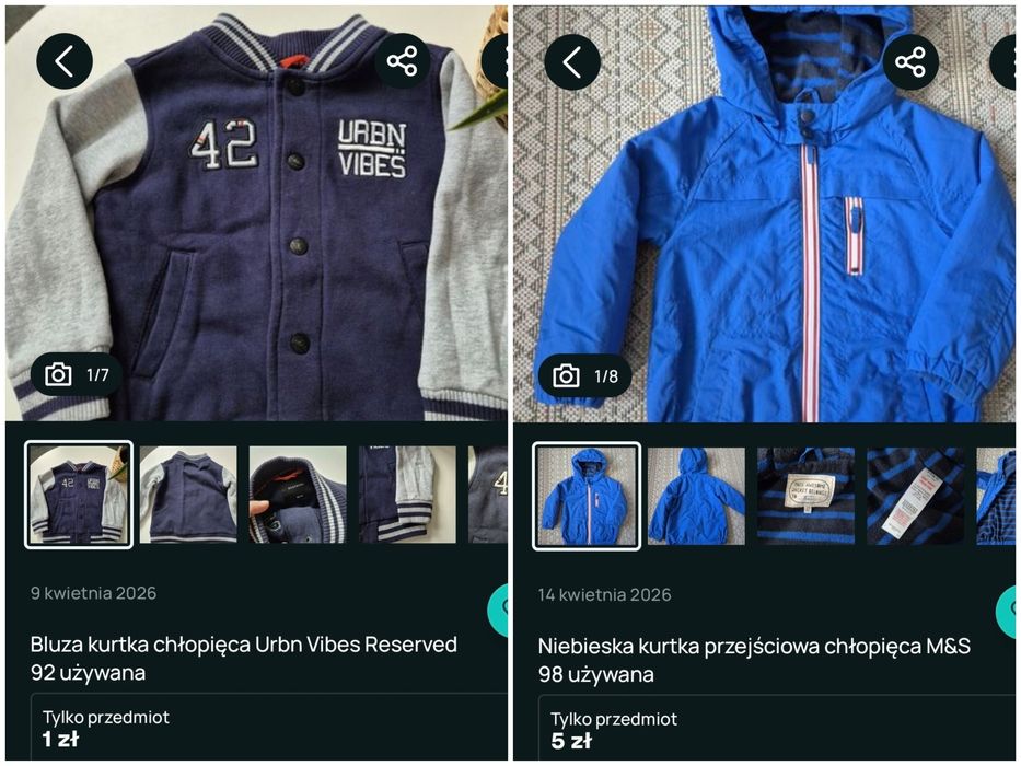 Bluza Reserved 92 i kurtka przejściowa 98 używane