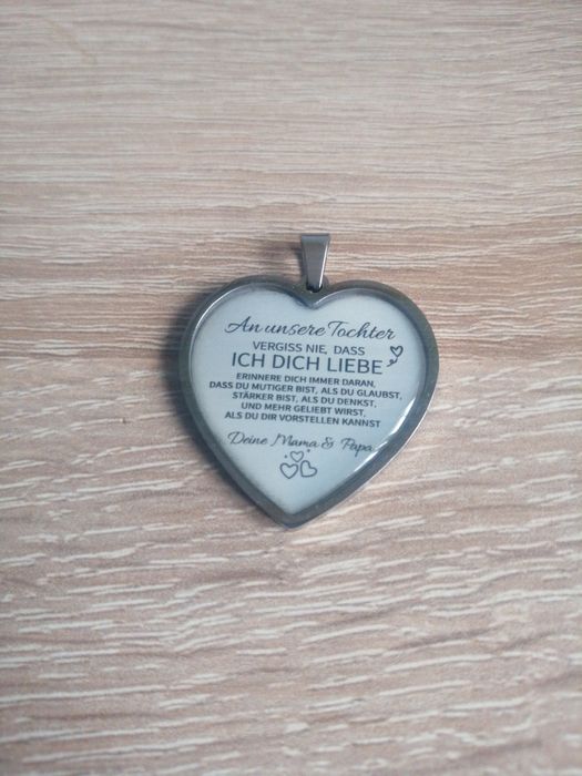 Naszyjnik serce ze stali nierdzewnej po niemiecku