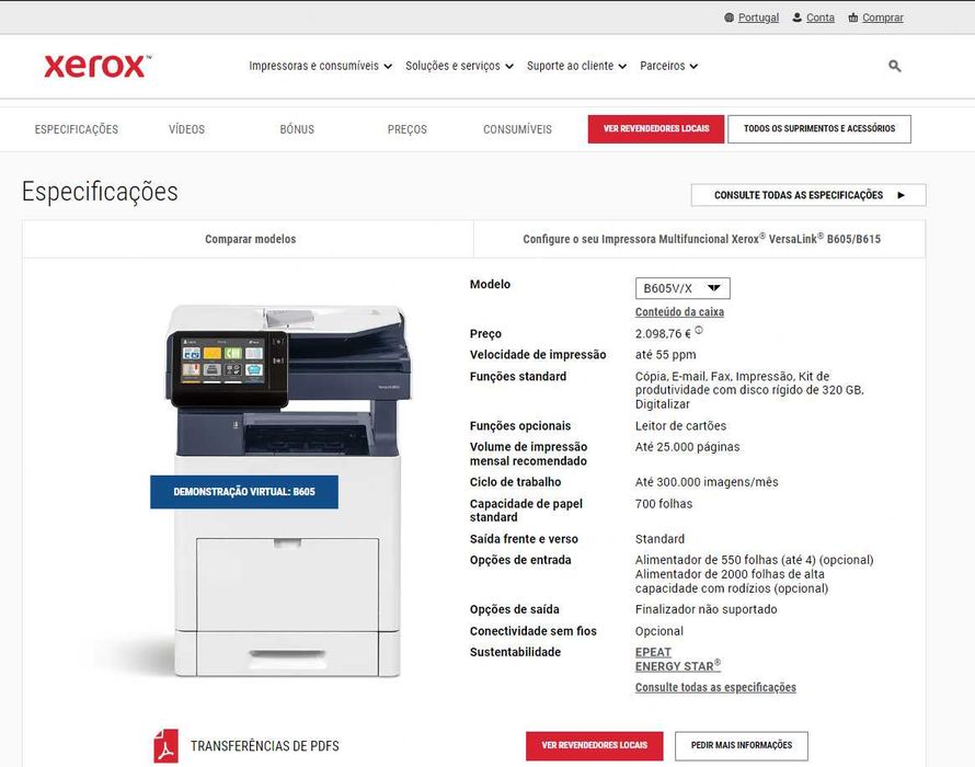 Xerox VersaLink B605/B615 como nova