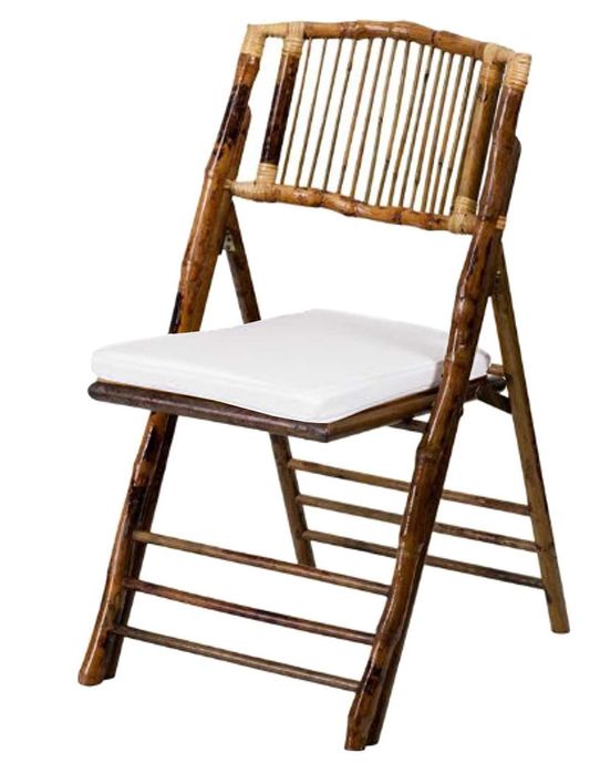 Lote de 4 cadeiras de bambú usadas de dobrar