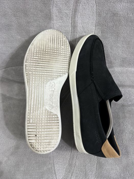 ECCO Cathum Moc Toe Sneakers Slippers moccasins size 45 czarne mokasyny buty wsuwane