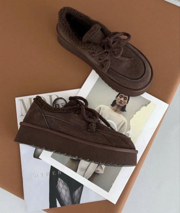 Жіночі угги уггі лофери колір шоколад.