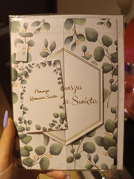 Kartka z życzeniami na pierwszą komunię świętą