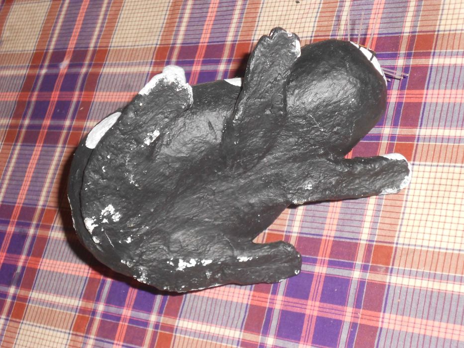 Gato decorativo artesanal original pasta papel