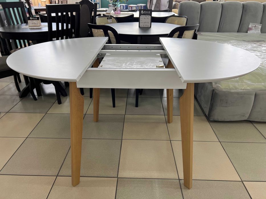 Стіл Марс Д100+40 кухонний круглий розкладний буковий на кухню бук