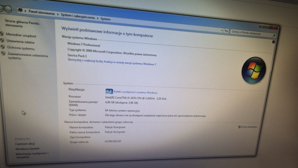 Intel Core i5 3.20GHz 4GB RAM dysk 500GB