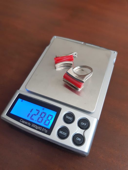 Anel e pendente em prata (Portugal) séc. XX