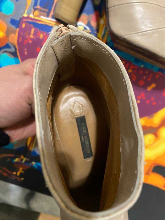 Женские ботильоны Louis Vuitton оригинал кожаные бежевые размер 36