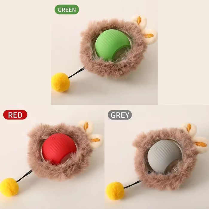 Смарт іграшка для котів зі шнурком. 12 ВИДІВ. Інтерактивний м'ячик.
