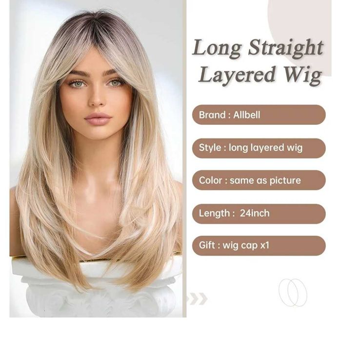 Peruka ESMEE Japońskie włókno Kanekalon blond długa syntetyczna