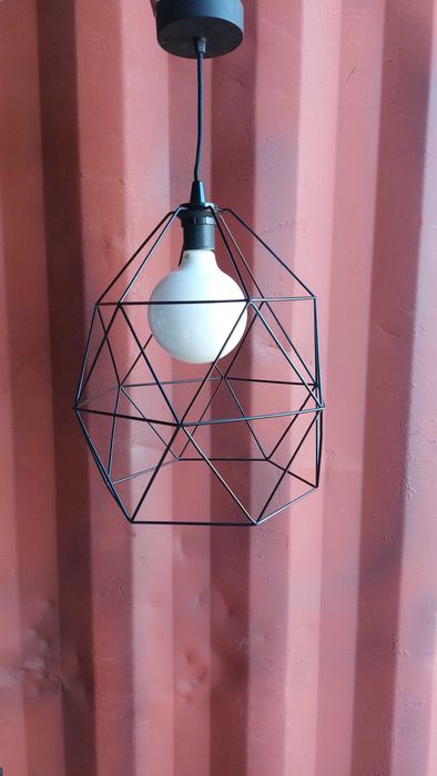 Candeeiro Suspenso Estilo Industrial Preto Mate