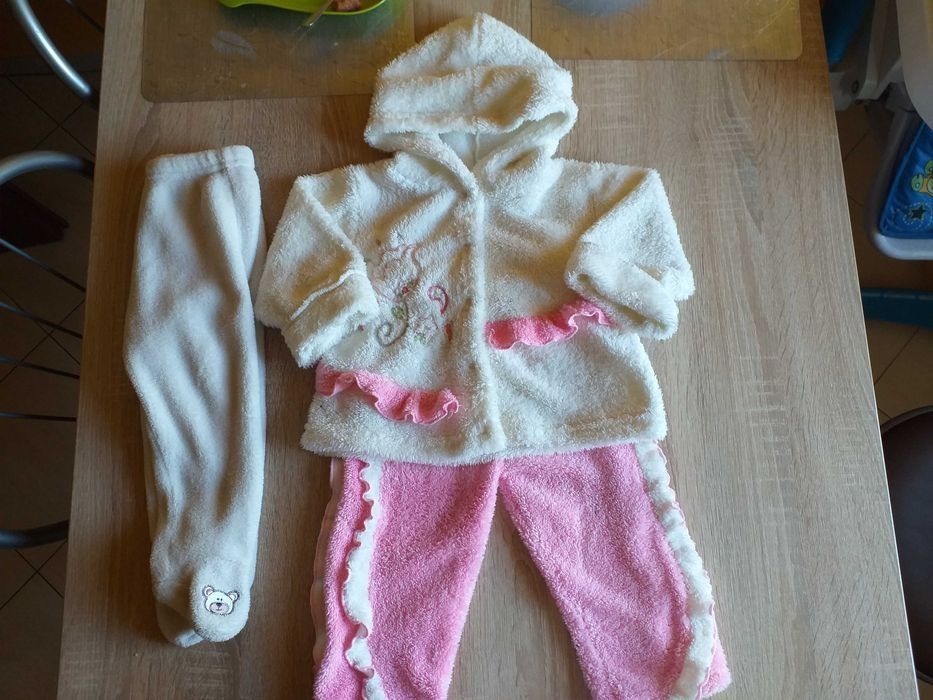 Komplet z polaru dla dziewczynki roz.80 cm