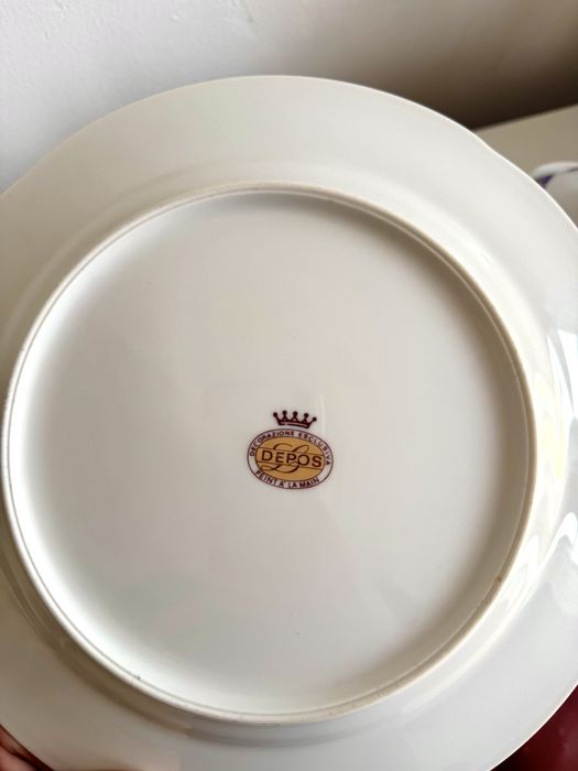 Bule e prato de porcelana Depos T. Limoges