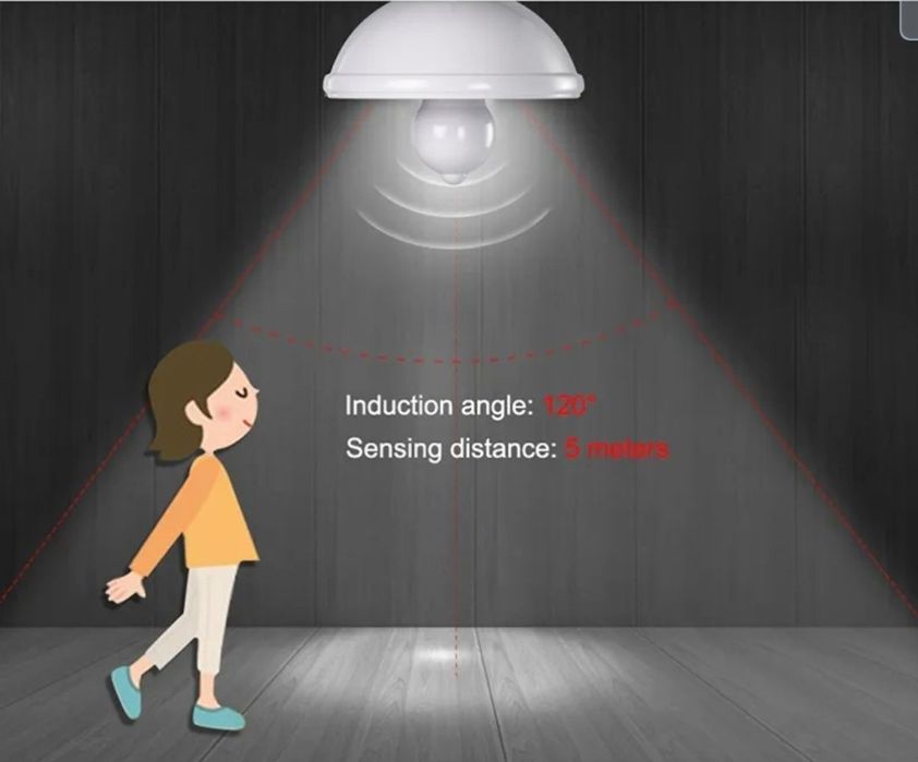 Lâmpada led inteligente detector de movimentos casa quarto apartamento