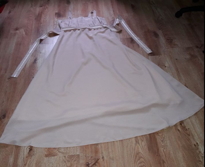 Suknia ślubna - beż/ pudrowy róż