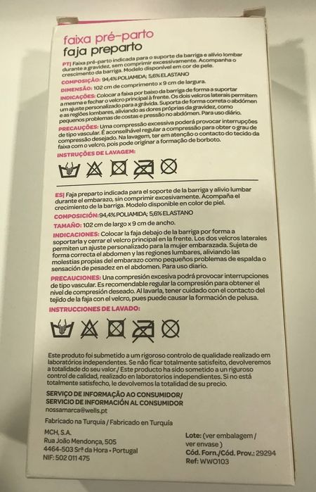 Faixa Gravidez Pré-Parto NOVA