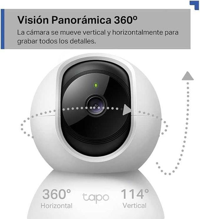 Tapo C200 - Cámara IP WiFi 360° Cámara de Vigilancia FHD 1080p,Visión Nocturna