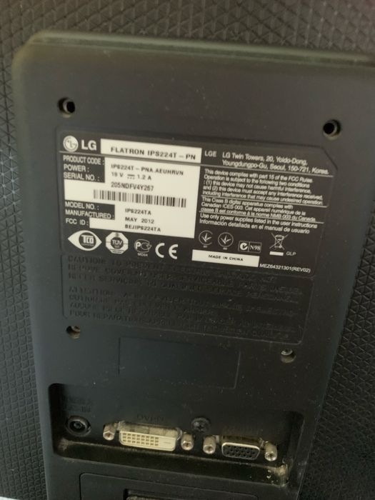 LG Flatron IPS224t 60hz 21.5