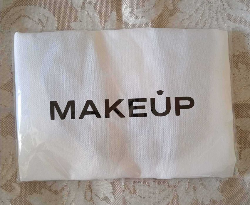 Сумка шоппер белая Мейкап MakeUp с черными ручками