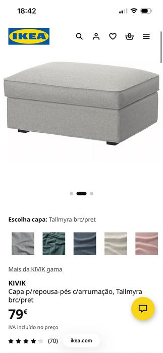 Capa KIVIK repousa pés cinzento
