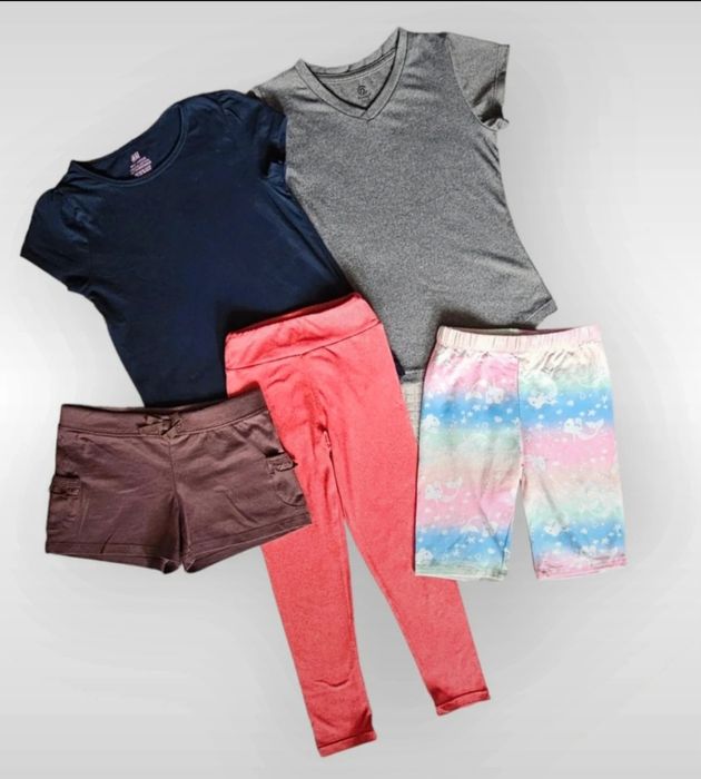 Paczka set 6lat girs usa leginsy szorty tshirt chempion