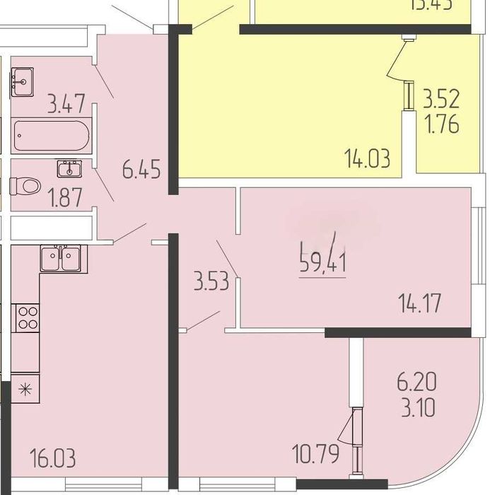 2-rooms apartment apartment by the address st. Geroev pogranichnikov (area 59 m²) - Atlanta.ua - photo 2