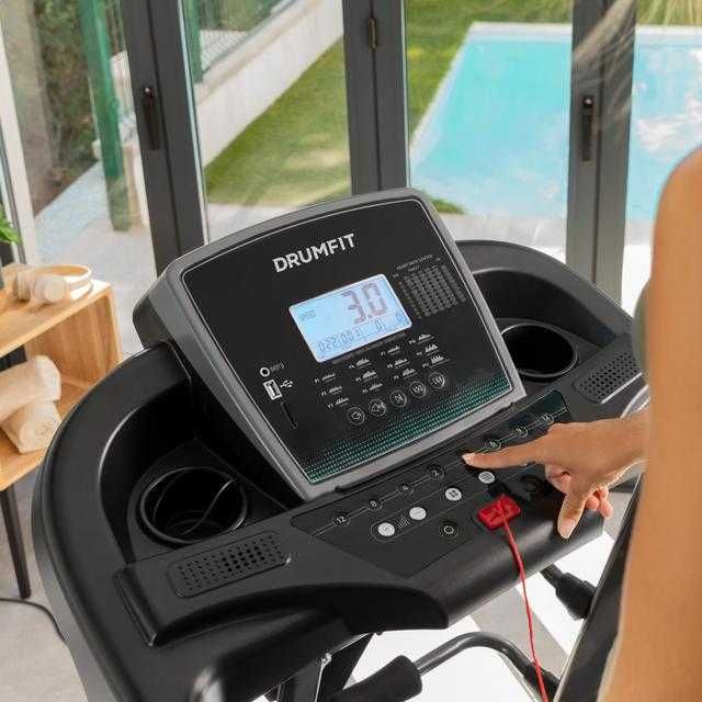 Passadeira eléctrica de corrida dobrável - Cecotec - DrumFit WayHome 1600 Obelia Ultraflex Pro, com Cinto de Massagem, Halteres, etc