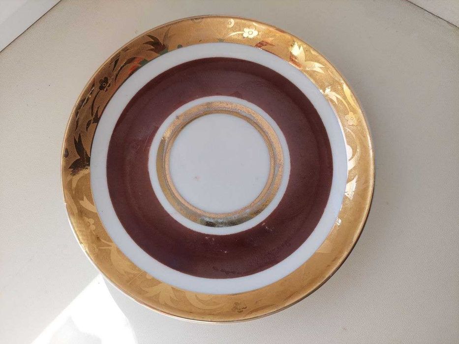 Блюдце Сложное золочение ЛФЗ цировка позолота Аврора Н.Славина 1960-е