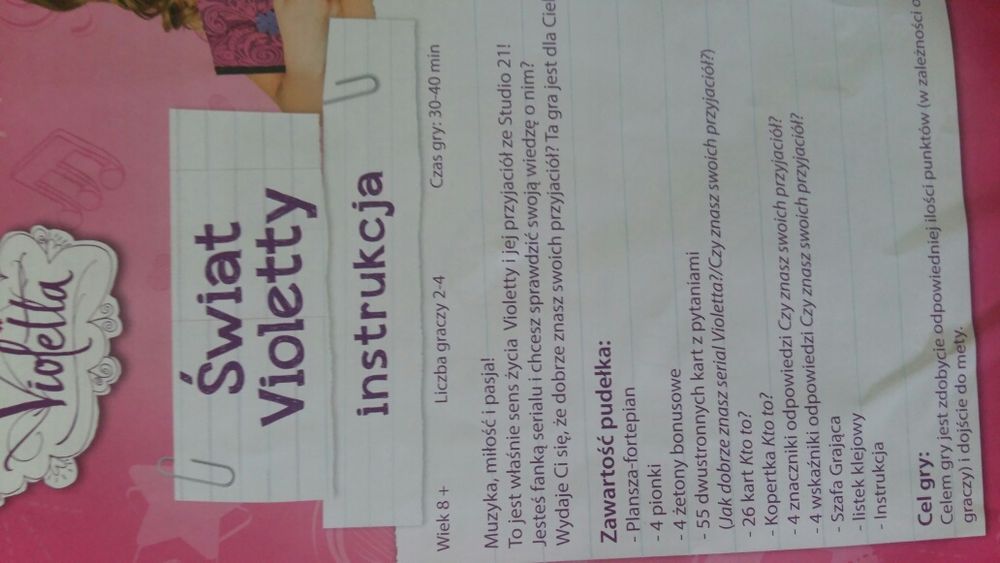 Gra planszowa Violetta Disney  i poradniki książki