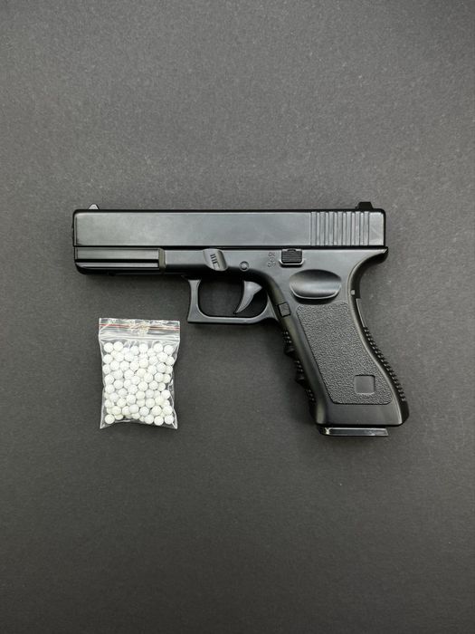 Іграшковий металевий пістолет Глок 17 Gen3 V20 чорний 6 мм пружинний
