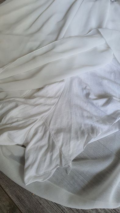 Kombinezon letni – sukienka/spodenki – ażurowy, wiązany z tyłu