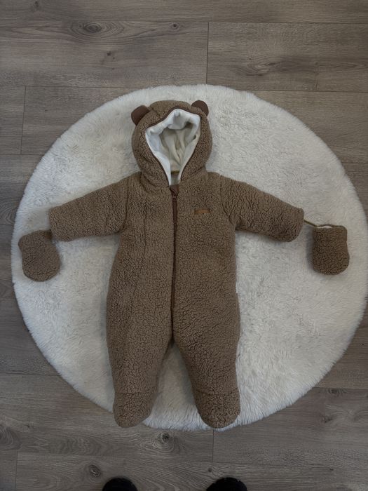 Теплый плюшевый зимний комбез