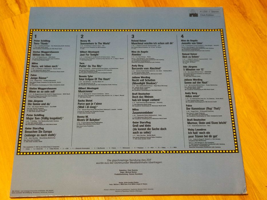 Hit Sommernacht - Compilation 2LP m.in Peter Schiling, Boney M., Falco
