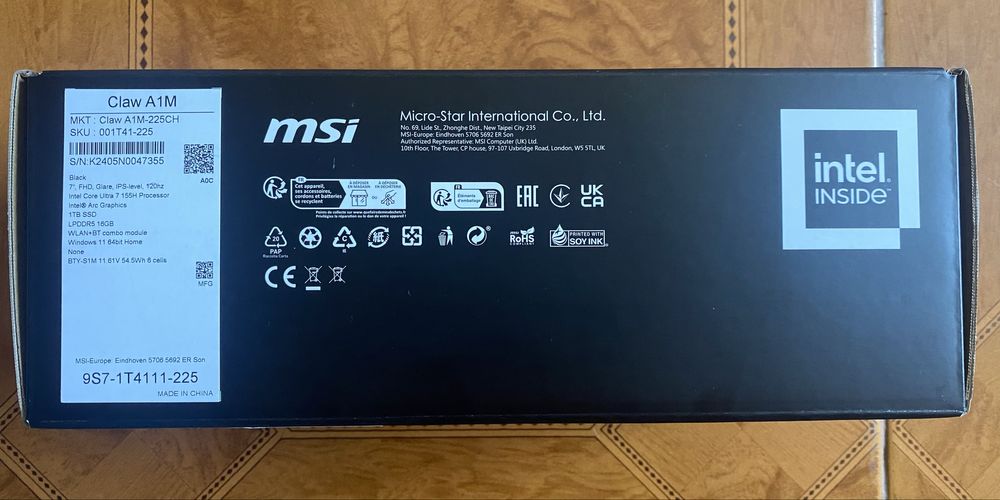 Consola Portatil MSI CLAW A1M-225CH 7” 1Tb SELADO
