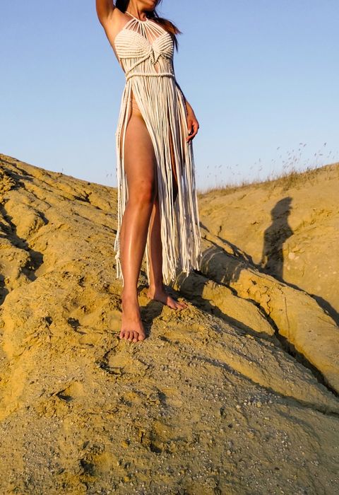 Прокат платье макраме