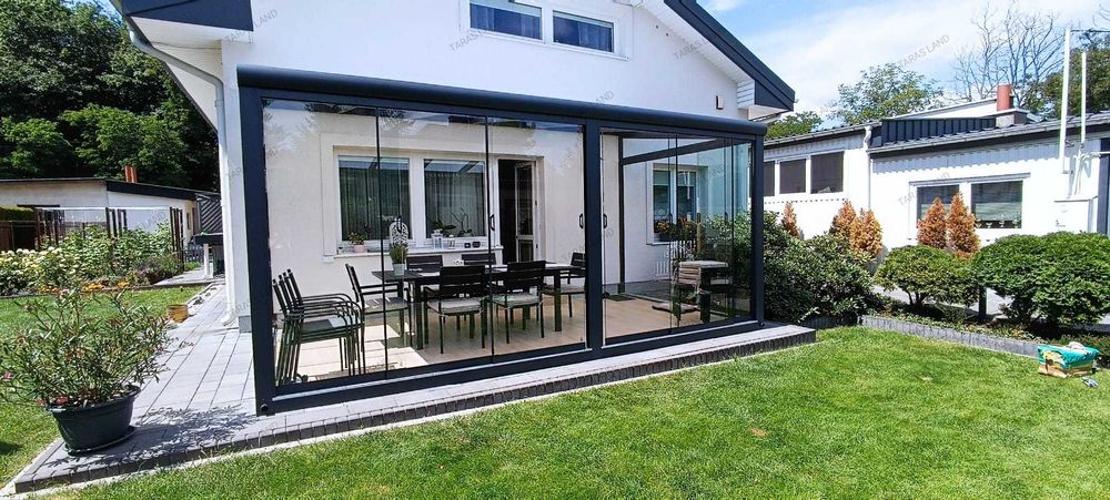 Zadaszenie tarasu, pergola, ogród zimowy, szklany, patio, oranżeria