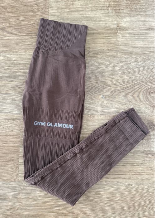 Brązowe legginsy push up modelujące Gym Glamour XS