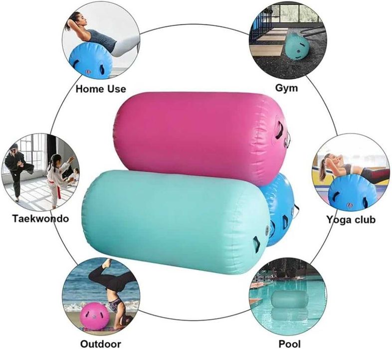 Beczka gimnastyczna pneumatyczna nadmuchiwana 140x80