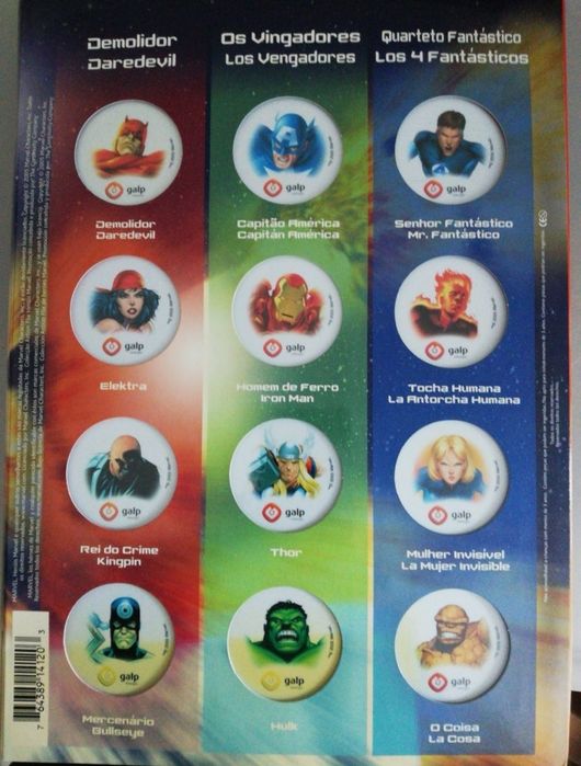 Coleção completa cromos Marvel Galp