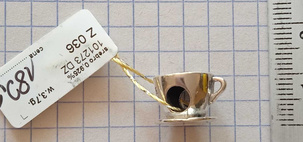 Charms Kawa Srebro 925 NOWE