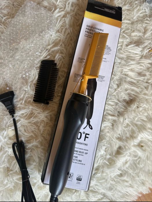 Pente elétrico 2 em 1, Alisa e cacheia